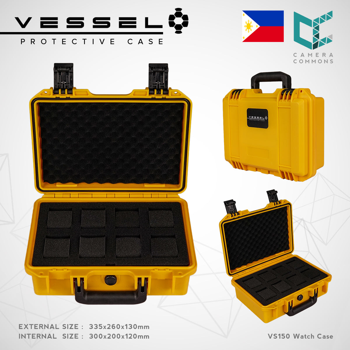 VESSEL Watch Case Organizer Storage Hard Cases with Foam for Watches