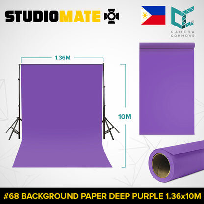 Studiomate Seamless Photography Videography Backdrop Background Paper 1.36x10m / 4.46 x 32 ft Studio Equipment