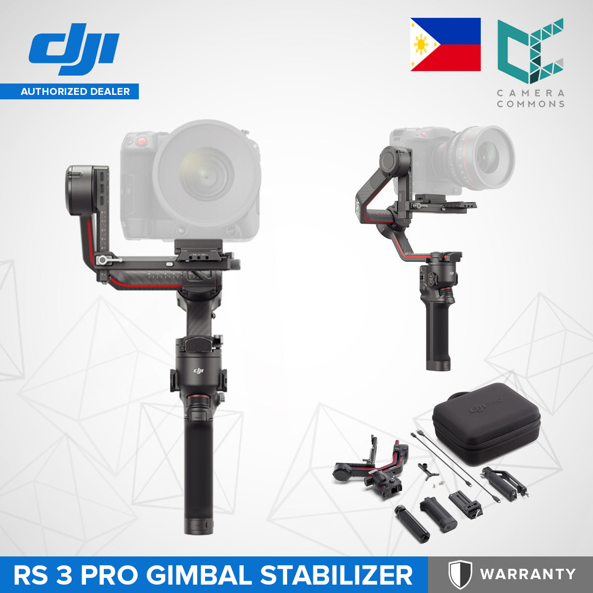 DJI RS 3 Pro Gimbal Stabilizer Lightweight Carbon Fiber Auto-Lock Axes Sony FX6 Canon C70 Cameras