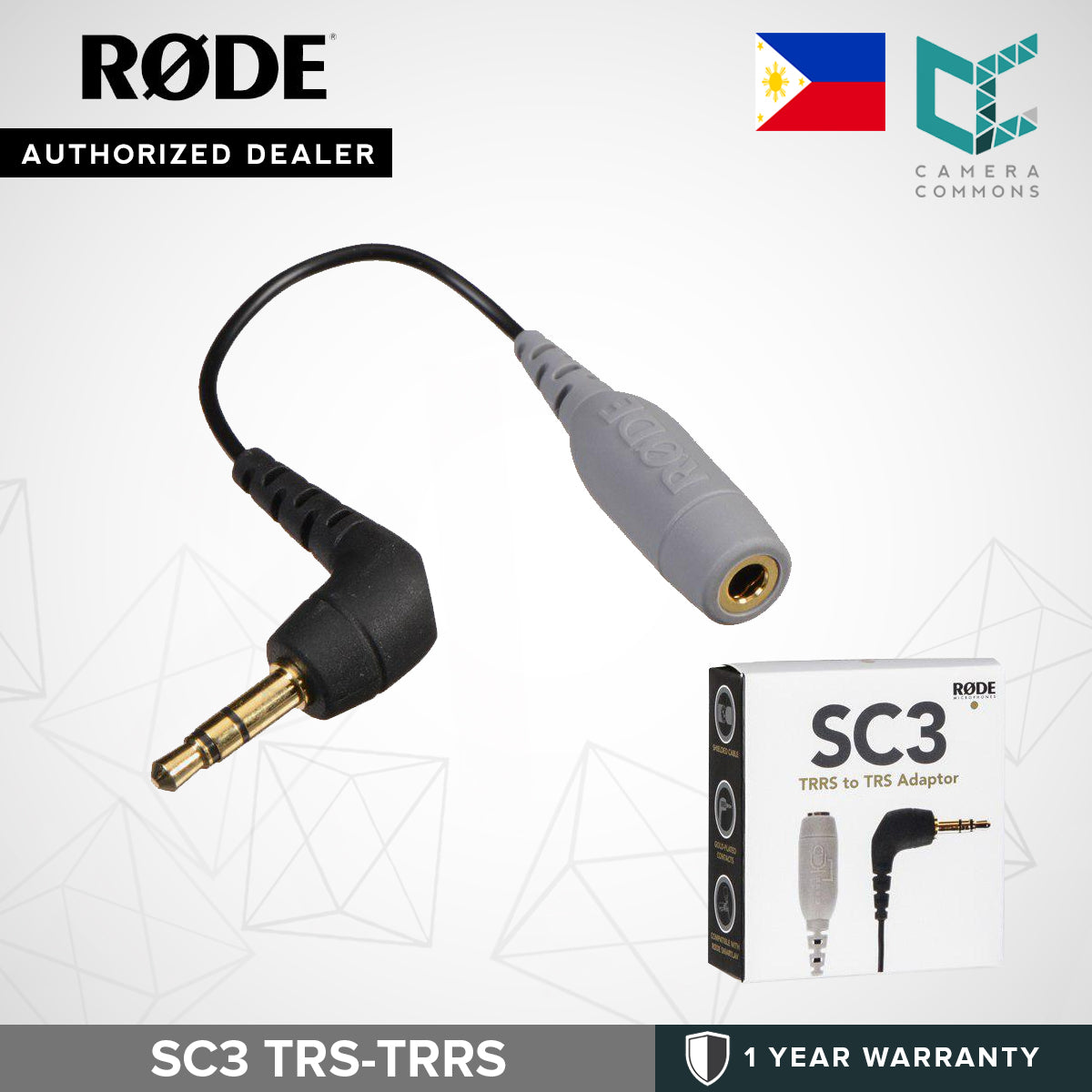 Rode SC3 3.5mm TRRS to TRS Adapter for SmartLav Audio