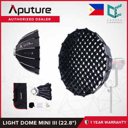 Aputure Light Dome Mini III (22.8") Hexadecagon Shape 40 Degrees Grid Reflective Silver Interior Studio Lighting
