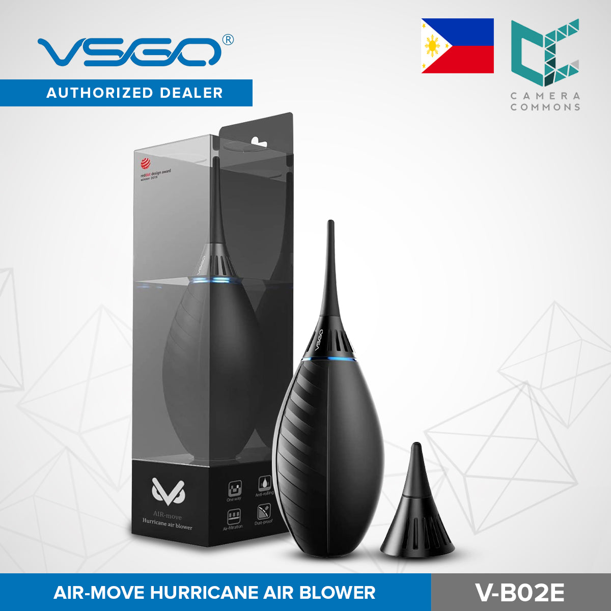 CLEARANCE VSGO Air Mover Air Blower with Filter Rubber Dust Blower for Camera Lens Sensor Cleaning V-B02E