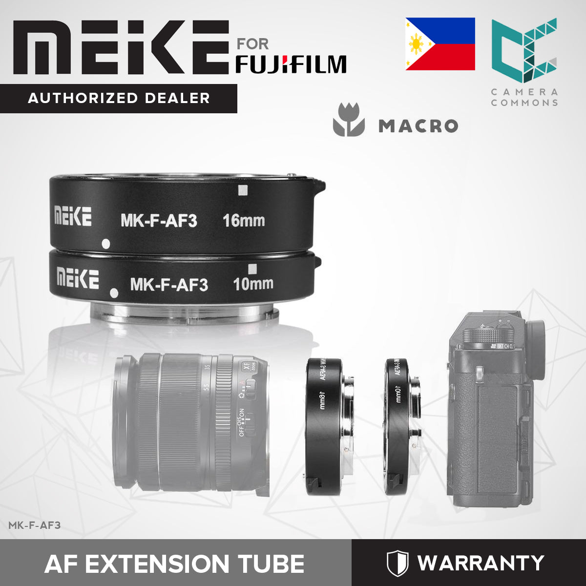 MEIKE MK-F-AF3 Metal Auto Focus Macro Extension Tube for Fujifilm Cameras