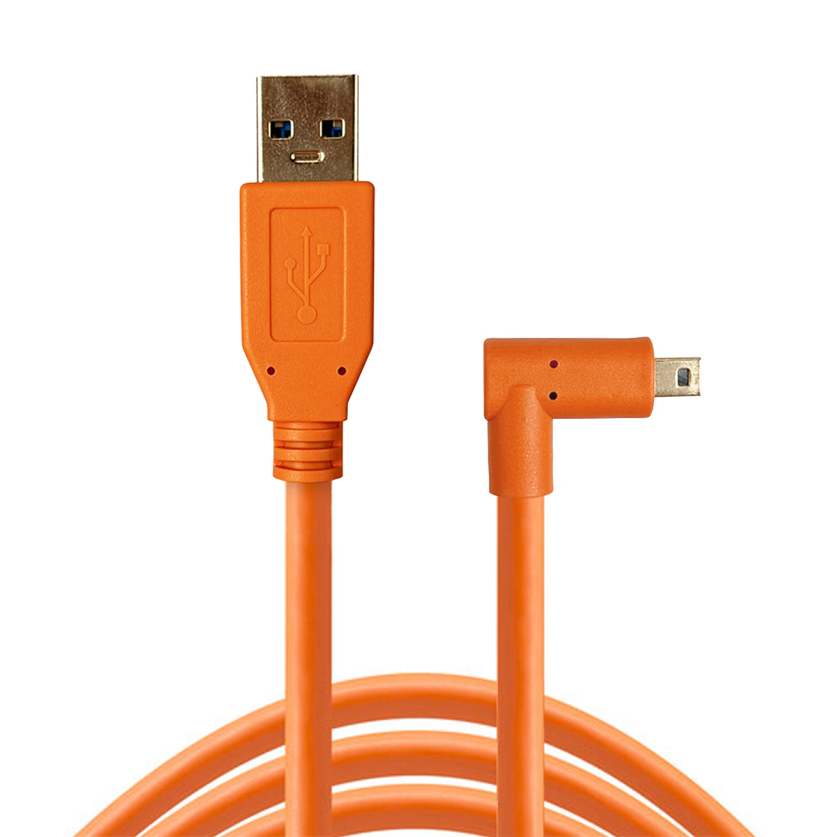 STUDIOMATE USB 2.0 Type A to Mini 8 Pin Right Angle Orange Cable Connector 5 meters 5m