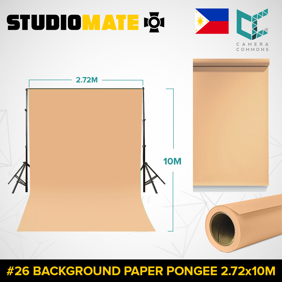 Studiomate Seamless Photography Videography Backdrop Background Paper 2.72x10m / 8.92x32 ft Studio Equipment