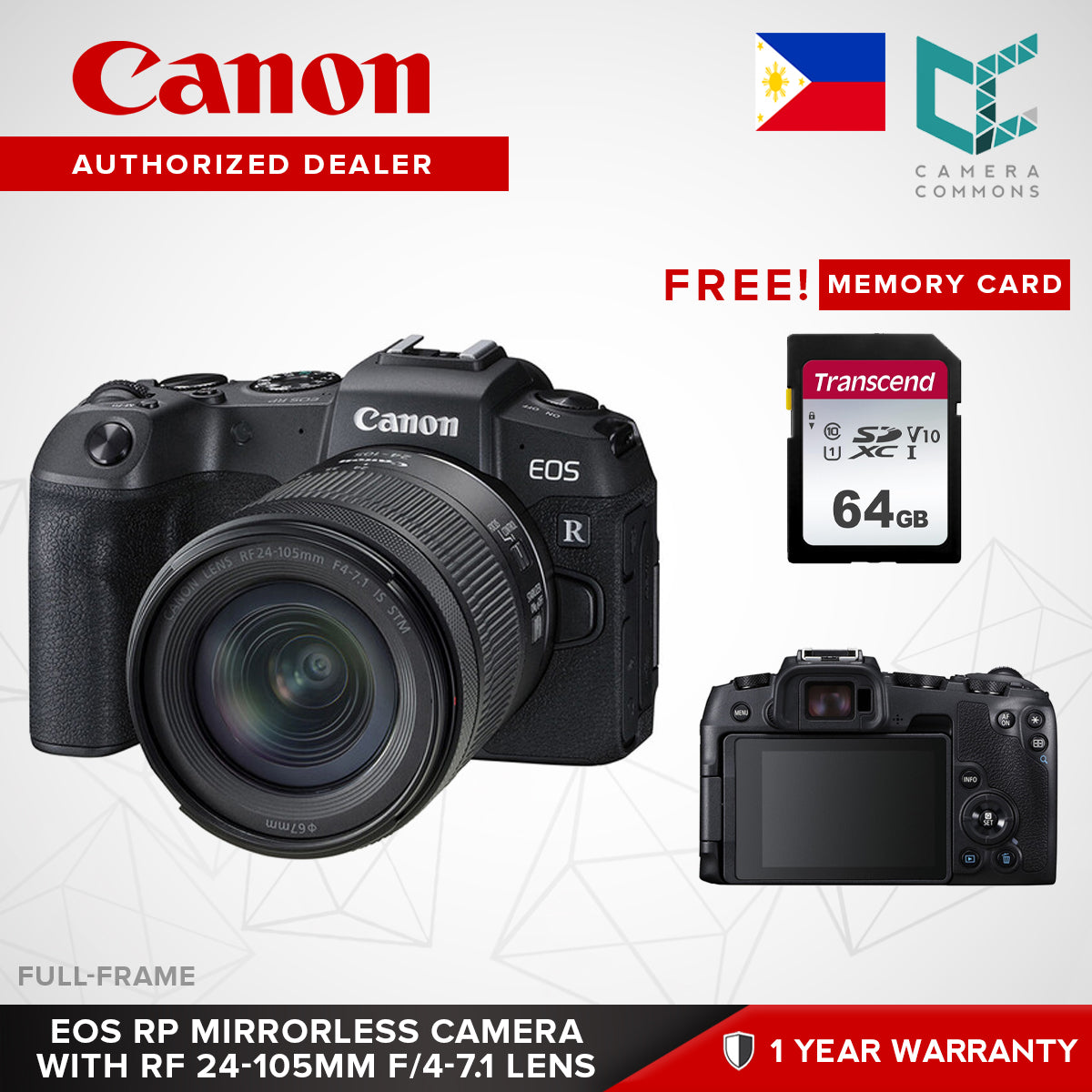 Canon EOS RP Mirrorless Camera Body Full Frame with RF 24-105mm f/4-7.1 Lens