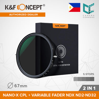 CLEARANCE KF FILTER Nano-X CPL + Variable FADER NDX ND2-ND32 62MM