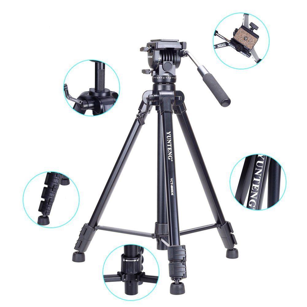 Yunteng VCT-880 Fluid Head Video Tripod for DSLR Mirrorless Photography Videography