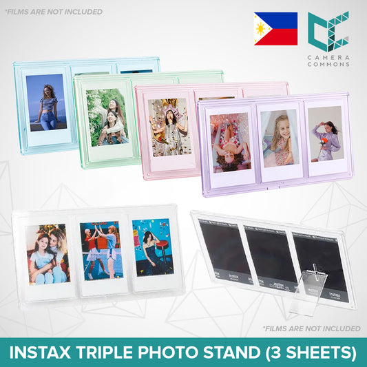 Acrylic Triple Picture Frame Photo Stand 3 in 1 Accessories for Fujifilm Instax Instant Mini Films (3 Sheets)