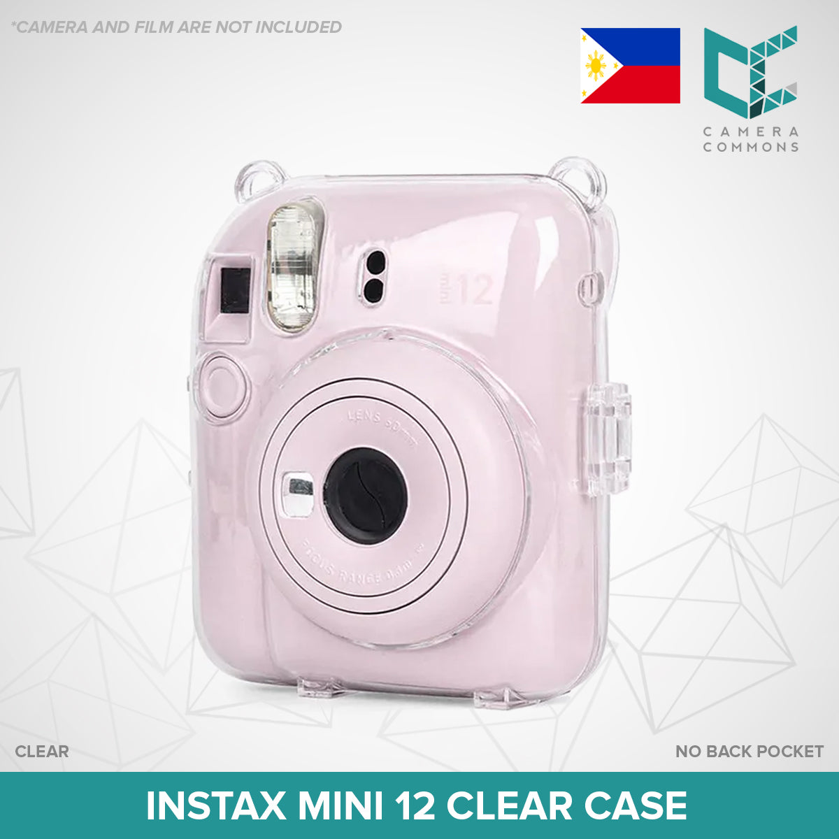 Clear Glitter Case for Fujifilm Instax Mini 11 Mini 12 Camera Transparent Protective Crystal Cover