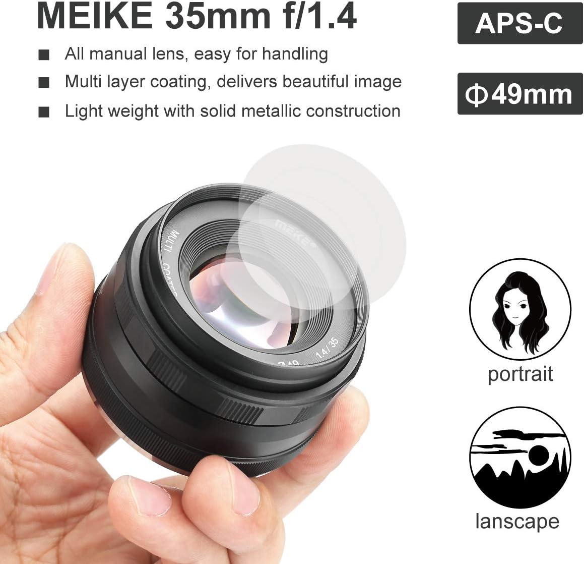 CLEARANCE MEIKE 35mm f/1.4 Lens for Canon EOS M Mount MK35mm 35 1.4