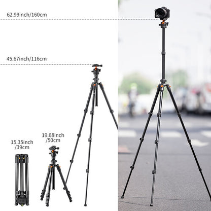 K&F Concept BI234M Tripod with Ball Head Lightweight Magnesium Travel Vlog KF09.101