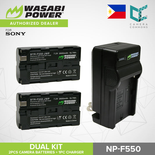 Wasabi Power NP-F330 NP-F530 NP-F550 NP-F570 Dual Kit Battery Plug Charger for Sony Cameras NPF550