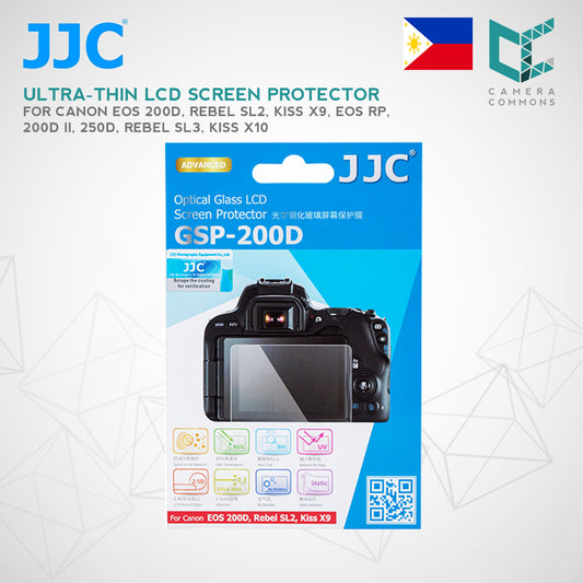 JJC Ultra-thin LCD Screen Protector for CANON EOS 200D, Rebel SL2, Kiss X9, EOS RP, 200D II, 250D, Rebel SL3, Kiss X10 (GSP-200D)