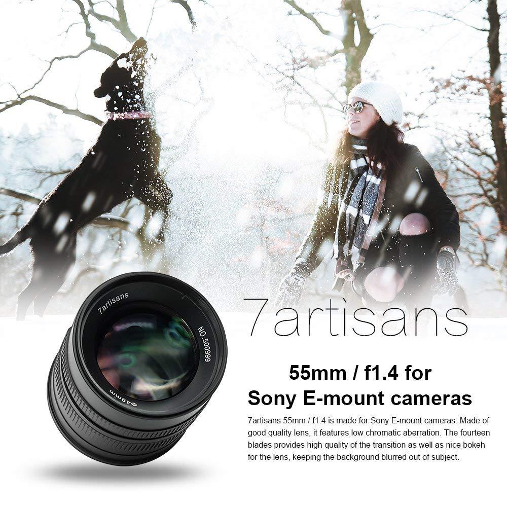 7artisans 55mm f/1.4 II Photoelectric Manual Focus Lens for Sony E Mount Camera