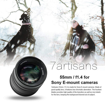 7artisans 55mm f/1.4 II Photoelectric Manual Focus Lens for Sony E Mount Camera
