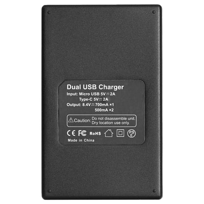 BESTON LP-E8 LCD Dual USB Charger (Micro USB Type-C) for Canon Camera Batteries LPE8