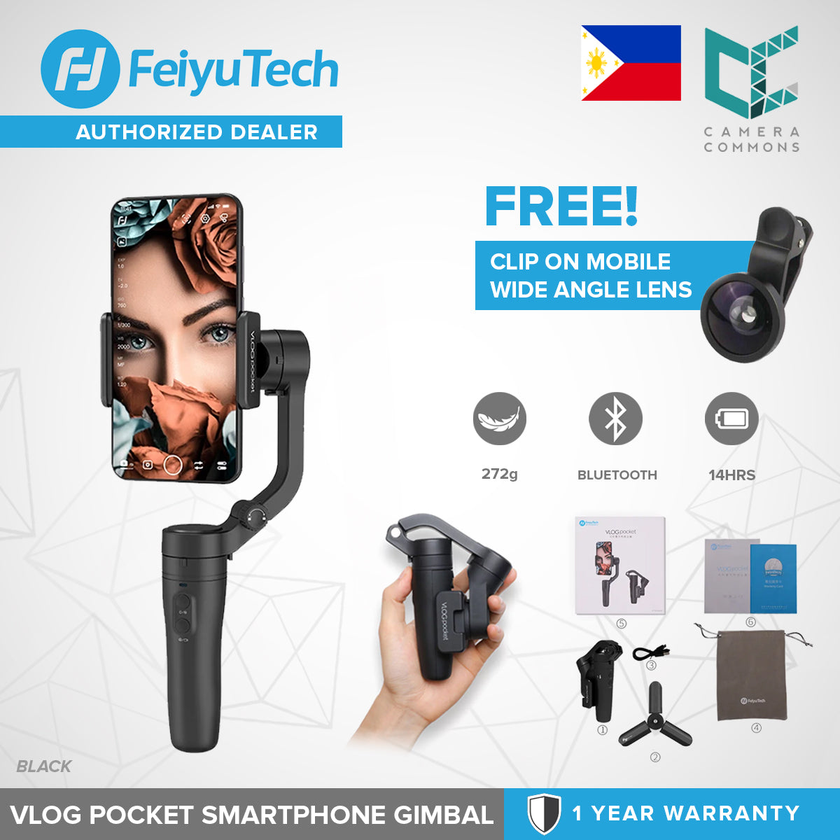 Feiyutech VLOG Pocket a Pocket Sized Foldable 3 axis Smartphone Handheld Gimbal Stabilizer for Smartphone
