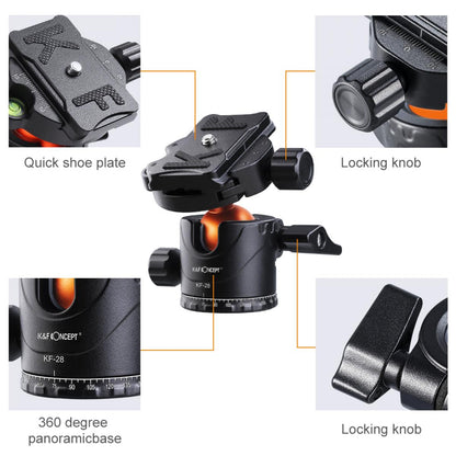 K&F Concept Professional Metal Tripod Ball Head KF-28 Series KF28 Ballhead KF-LH28 | Ball Head Only KF31.023V1