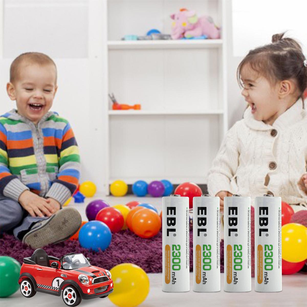 EBL 4 Pack 1.2V AA Size 2300mAh Rechargeable Battery - Ni-MH NiMH Batteries Camera Commons PH