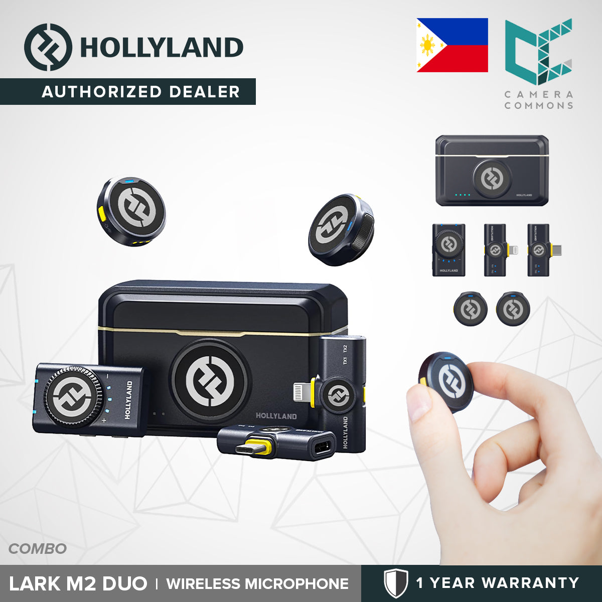 CLEARANCE Hollyland Lark M2 DUO Wireless Mini Microphone Button Mic Tiny Audio Equipment Combo