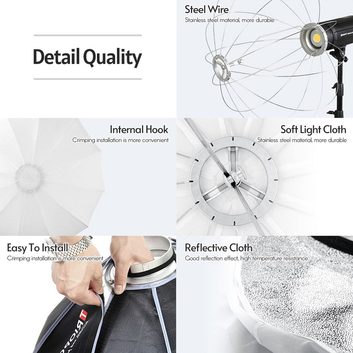 Triopo KQ65 Lantern Softbox 65cm 25.6inches Foldable Spherical Collapsible Bowens Mount for Studio