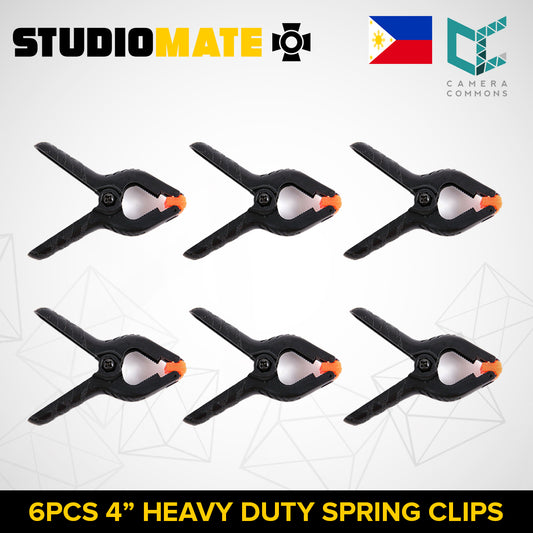 STUDIOMATE SM28 3 / 4 / 6 / 9 inches Heavy Duty Spring Clips for Background Paper Studio Photography Clamp Clip 6pc SC6