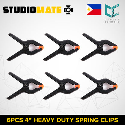 STUDIOMATE SM28 3 / 4 / 6 / 9 inches Heavy Duty Spring Clips for Background Paper Studio Photography Clamp Clip 6pc SC6