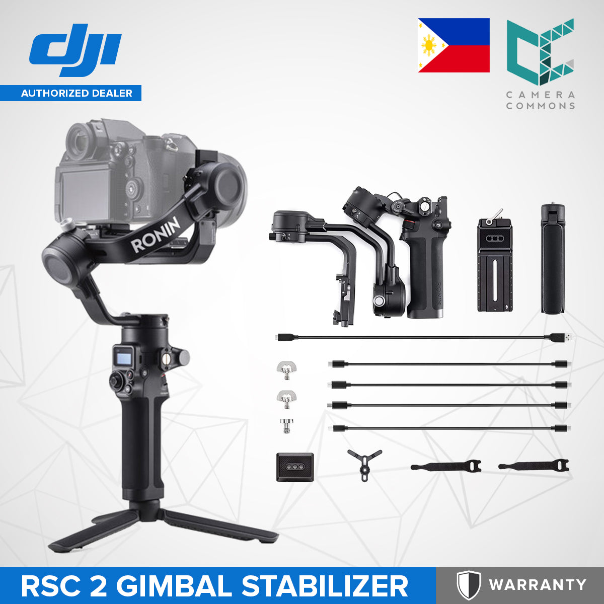 DJI RSC 2 Professional 3-Axis Compact Gimbal Camera Stabilizer for Studio Videography Filmmaking