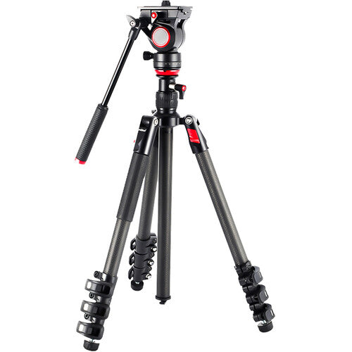 Miliboo MUKB Carbon Fiber Travel Tripod Kit with Fluid Head Flip Lock