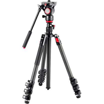 Miliboo MUKB Carbon Fiber Travel Tripod Kit with Fluid Head Flip Lock