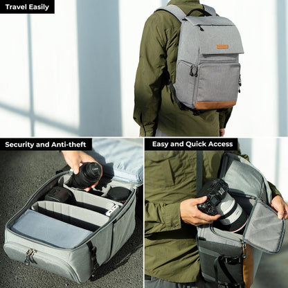 CLEARANCE K&F Concept Camera Backpack KF13.104V1 Odyssey 22L Large Capacity 15.6" Laptop for Cameras