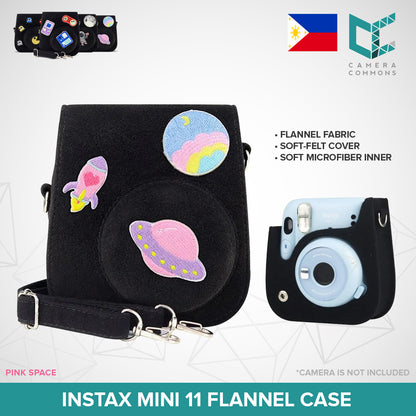 Leather Case Flannel Case Bag Cover Plain Colors for Fujifilm Instax Mini 11 Mini 12 Instant Film Camera PU Leather