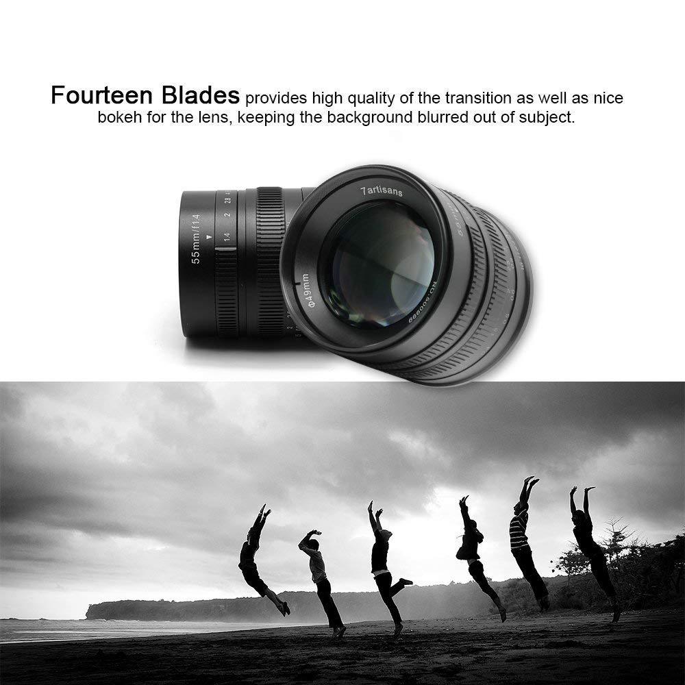 7artisans 55mm f/1.4 Photoelectric Manual Focus Lens for Fujifilm X Mount Camera