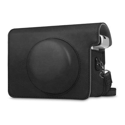 Leather Bag Case Cover Pouch Protector Shoulder Strap Black for Fujifilm Instax Wide 300 Instant Print Camera