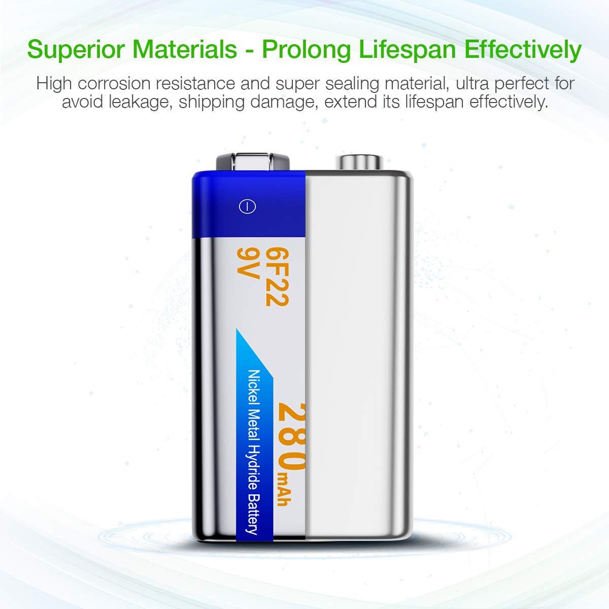 EBL 9V 280mAh Rechargeable battery - Ni-MH - Camera Commons PH