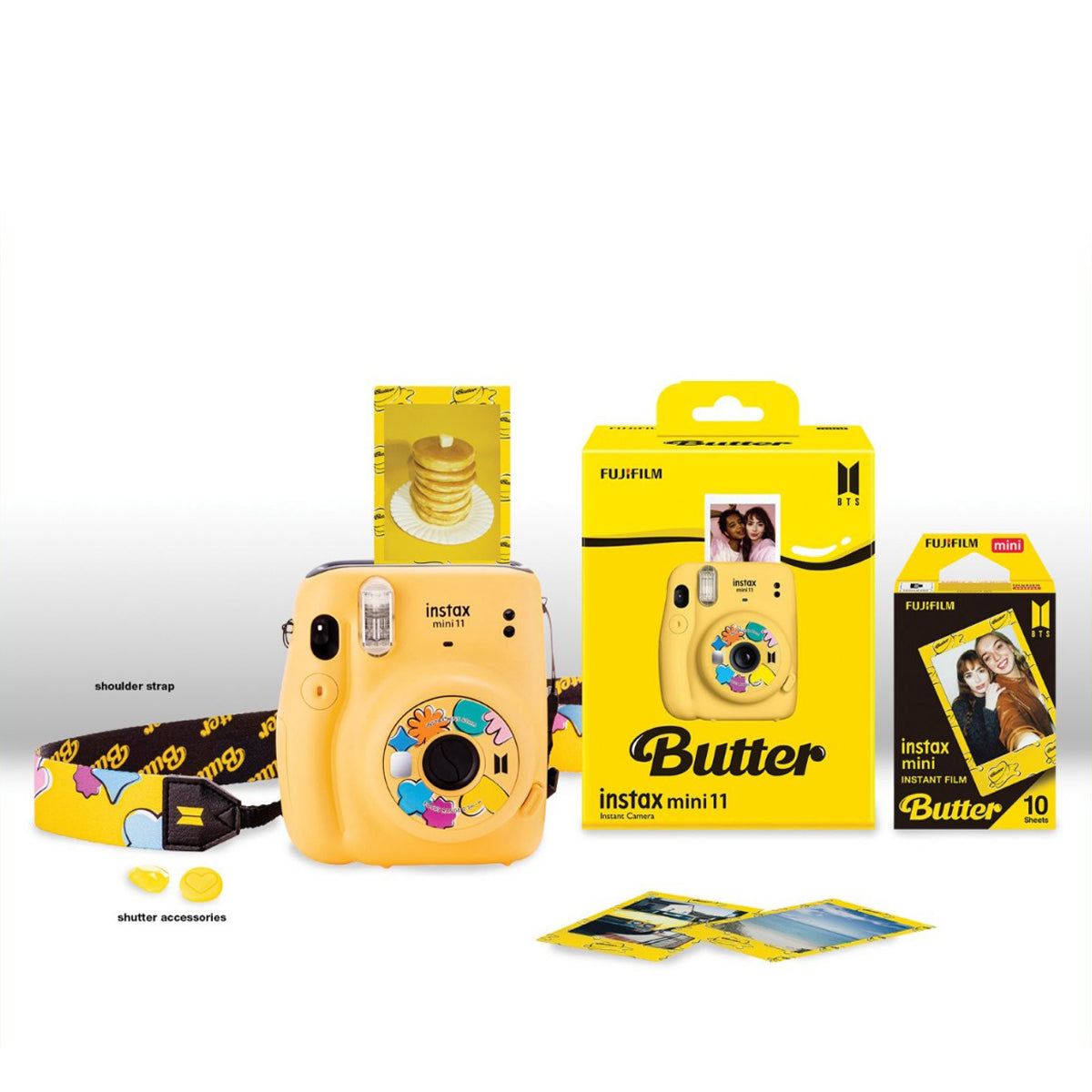 Fujifilm Instax Mini 11 BTS Butter Version Instant Camera Special Edition Buttery Yellow Iconic Pattern BTSxInstax