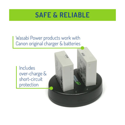 Wasabi Power LP-E8 Dual Kit Battery Charger for Canon Cameras LPE8