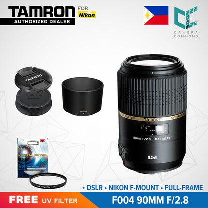 Tamron F004 AF SP 90mm f/2.8 Di VC USD 1:1 Macro Prime Lens for Nikon DSLR Nikon F Mount Full Frame