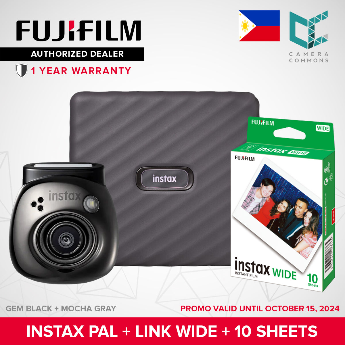 FUJIFILM Instax Pal Digital Camera Only with Detachable Ring Wide Angle Small Tiny Size Bluetooth to App