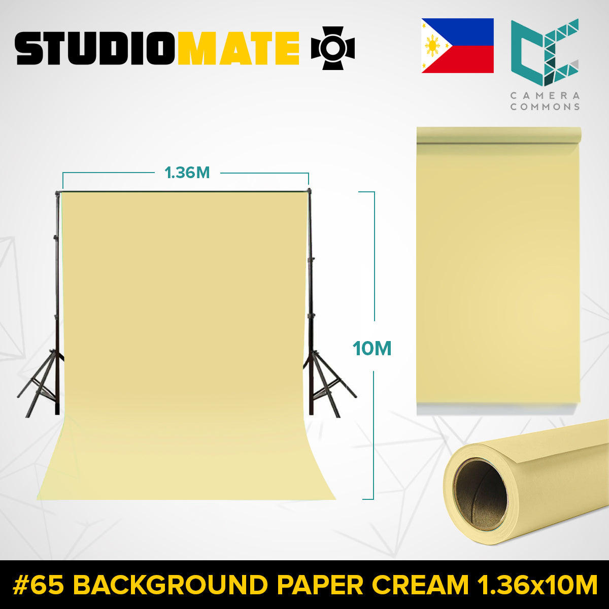 Studiomate Seamless Photography Videography Backdrop Background Paper 1.36x10m / 4.46 x 32 ft Studio Equipment