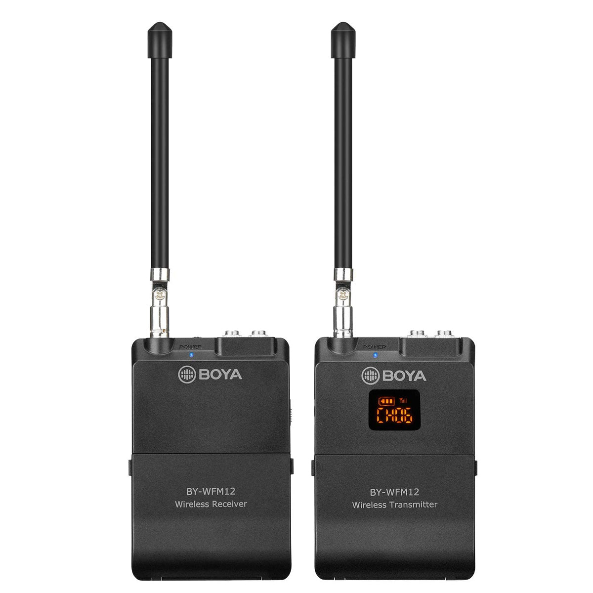 BOYA BY-WFM12 12-Channels VHF Transmitter and Receiver System Professional Wireless Lavalier Mic