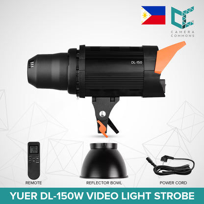 Yuer DL-150W 3200K-5600K Color Temperature Video Light Strobe for Videography and Photography