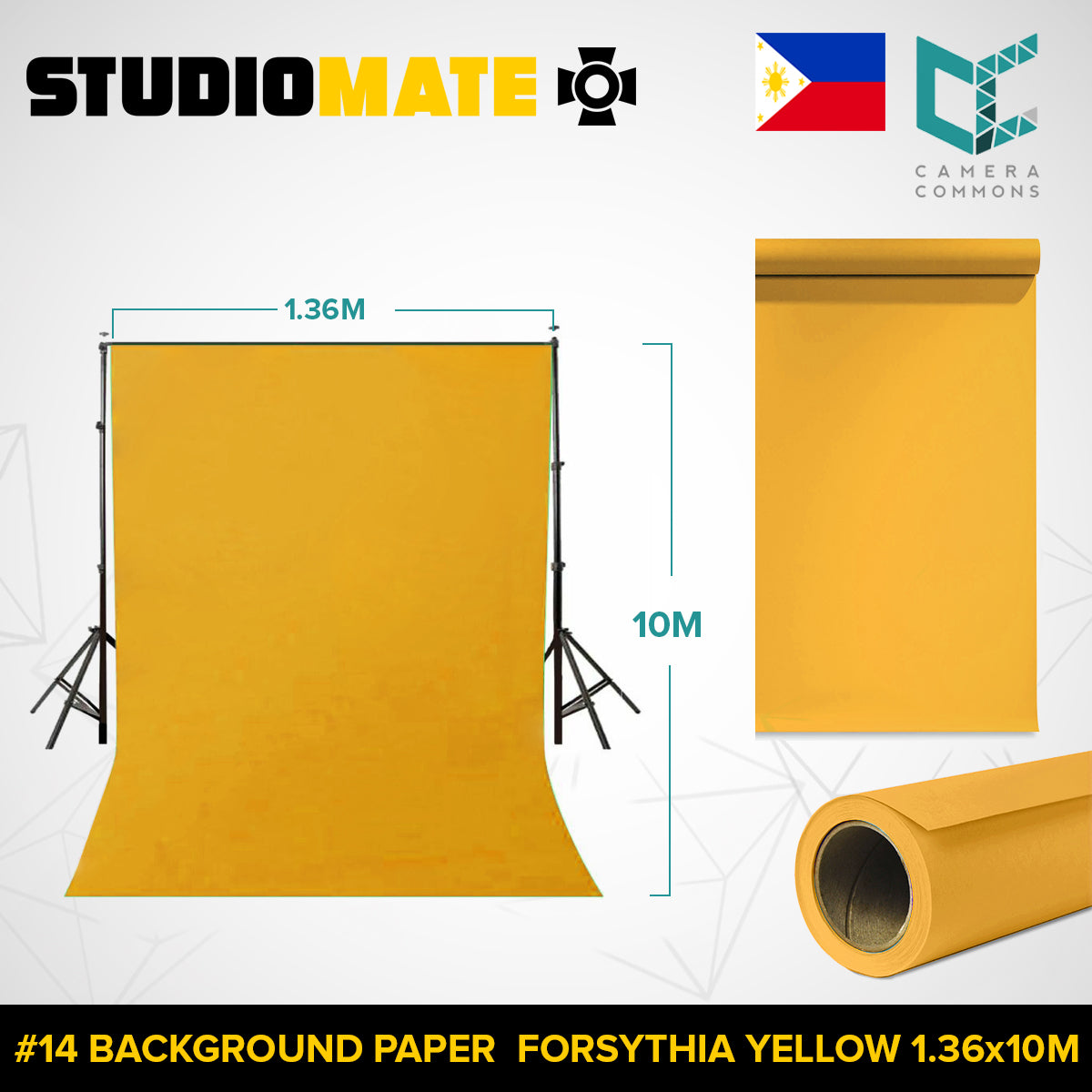Studiomate Seamless Photography Videography Backdrop Background Paper 1.36x10m / 4.46 x 32 ft Studio Equipment