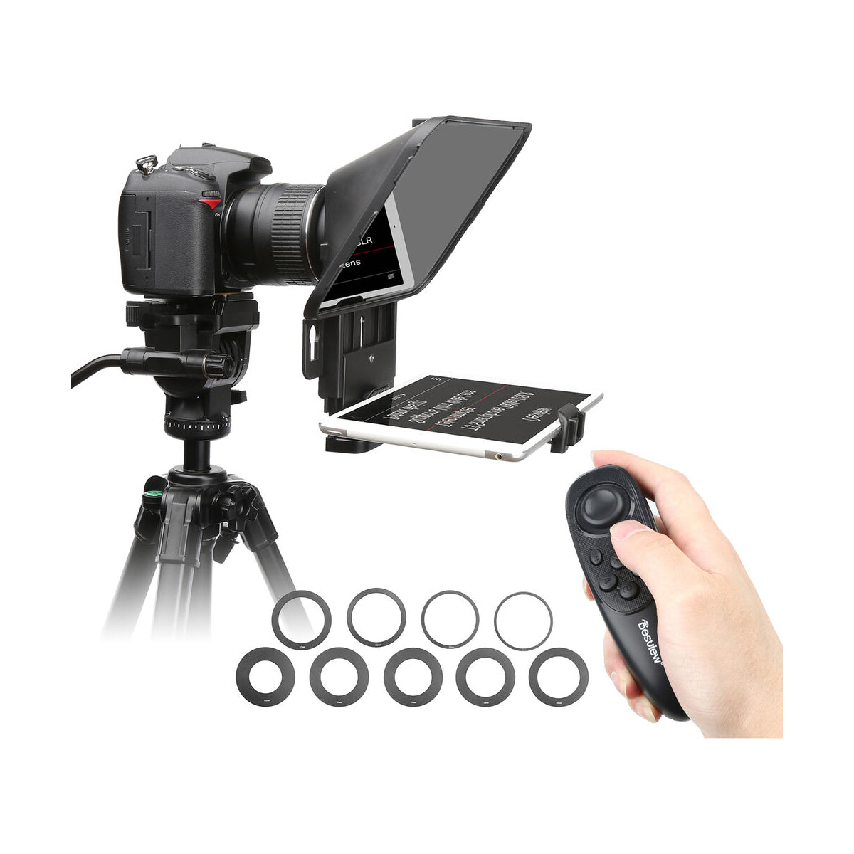 Desview T3 Teleprompter Desview T2 Broadcast Teleprompter 2021 New Model for Phone Tablet DSLR Cameras, More Flexible Phone Tablet Holder, Support Wide Angle Lens, Simple Smaller Portable Easy to Use