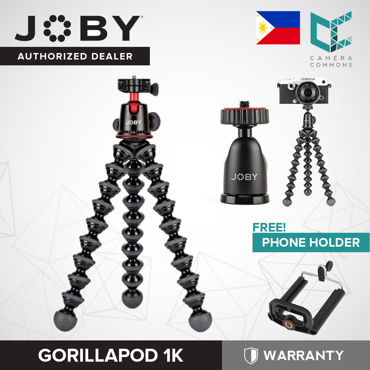 Joby GorillaPod 1K Flexible Mini-Tripod with Ball Head Kit (1503)