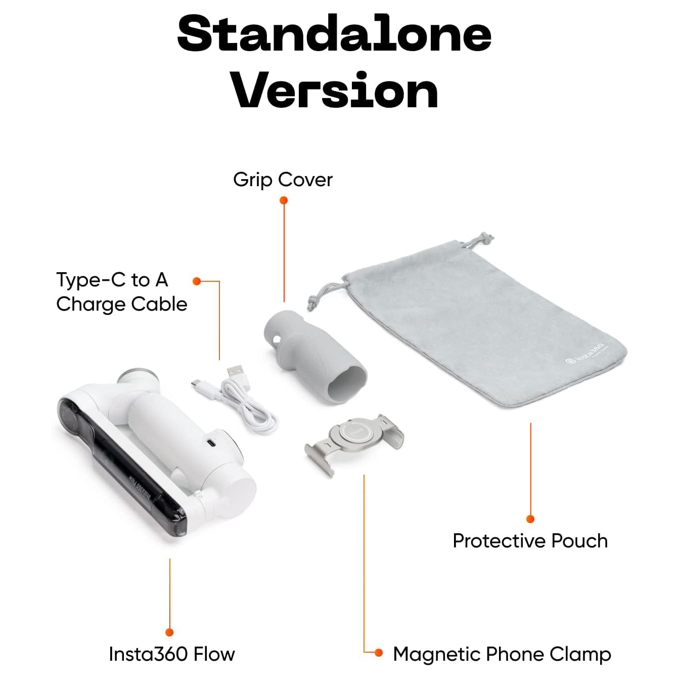 Insta360 Flow Smartphone Gimbal Stabilizer 3-Axis Stabilization Deep Track 3.0 12-hour Battery Life