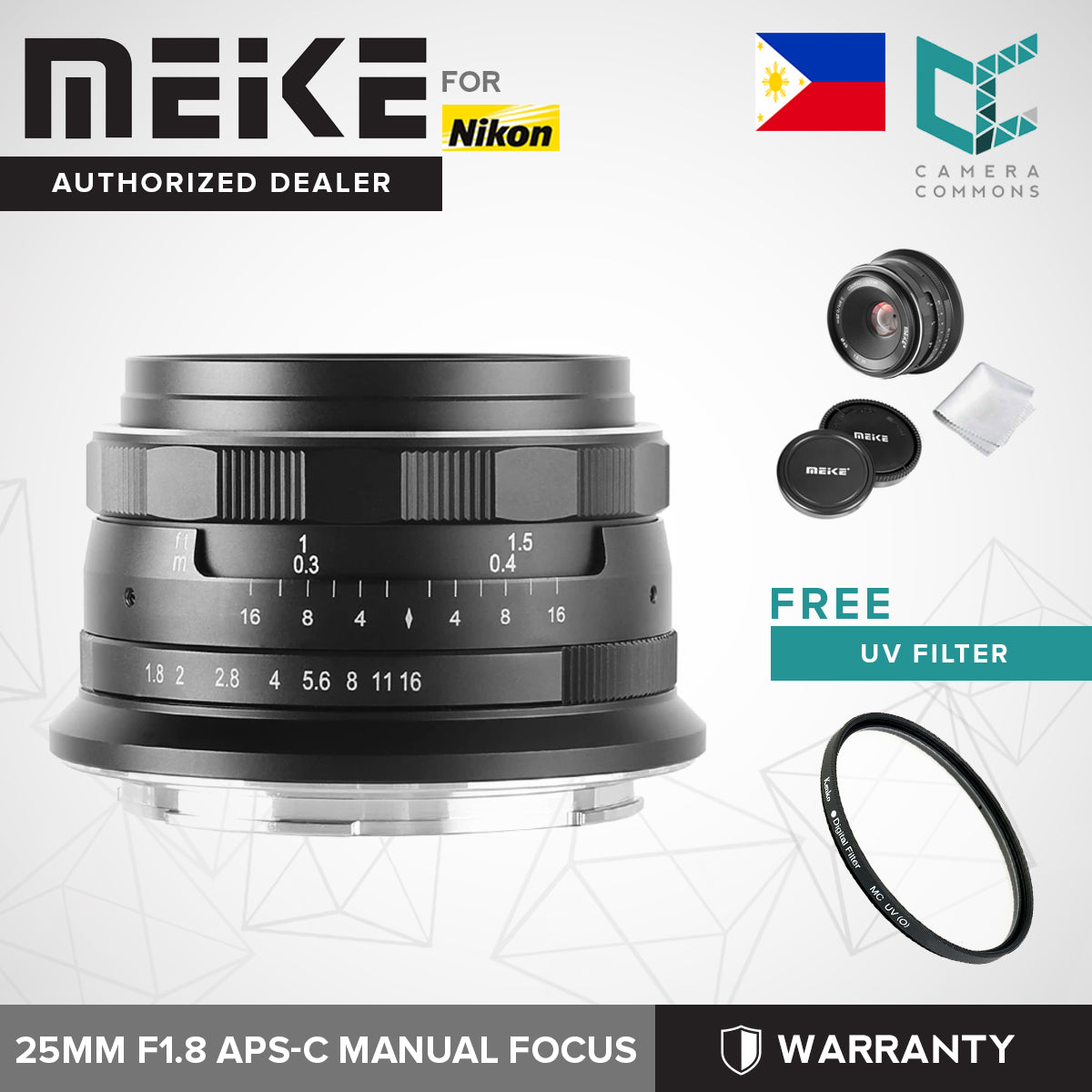 MEIKE 25mm f/1.8 Wide Angle Manual Lens for Nikon Mirrorless Camera