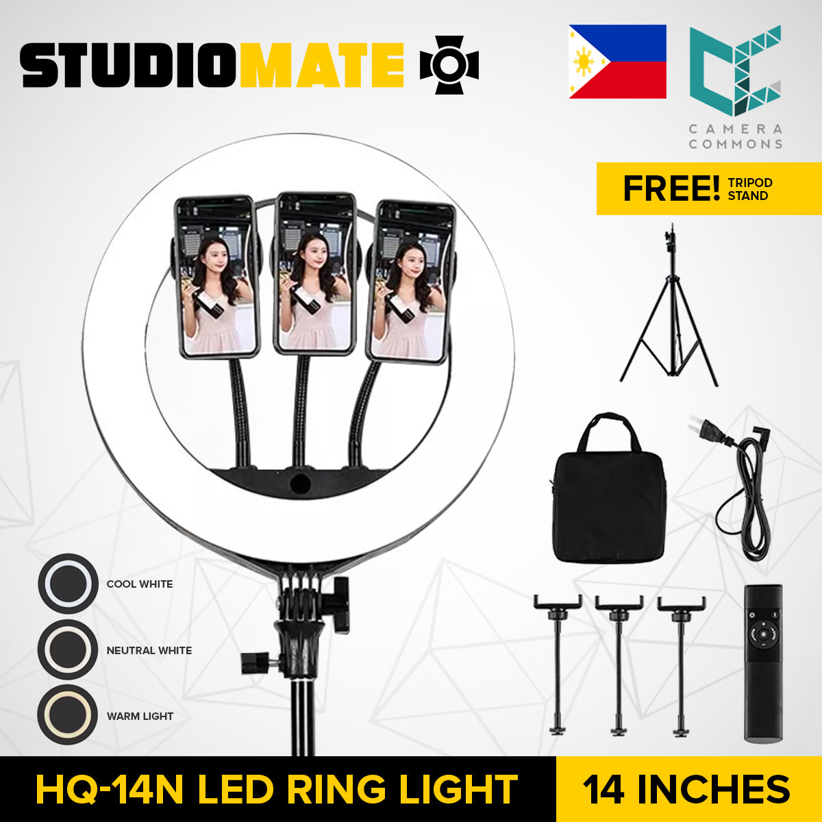 CLEARANCE Studiomate HQ-14N LED Ring Light 14"
