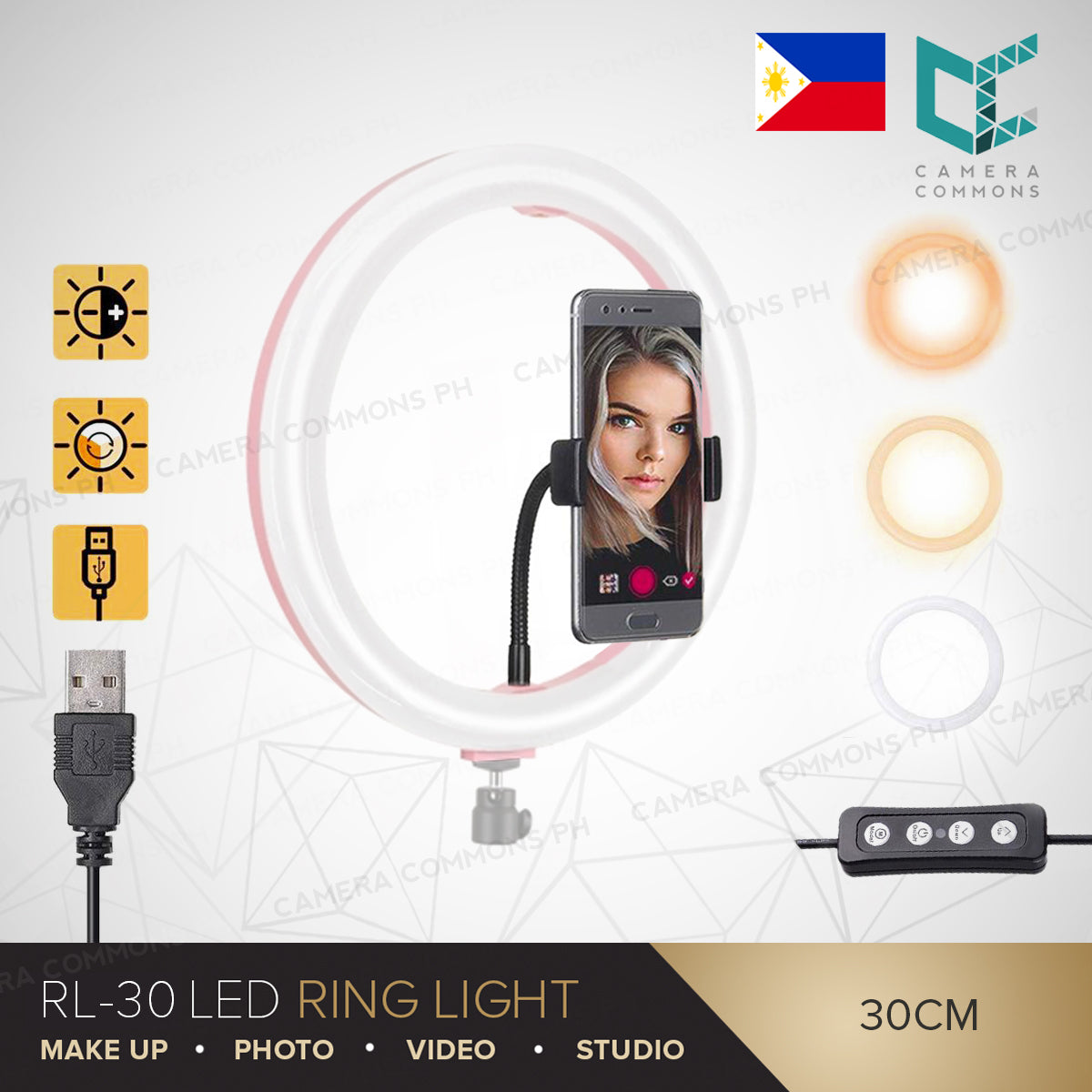 CLEARANCE Ring Light RL30 Pink 30cm